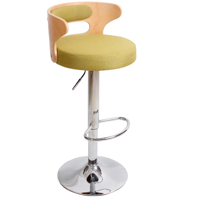 Simple Style Multifunction Bar Chair with Backrest and Footrest Lifted Rotated Front Desk High Stool Non-slip Commercial Chair
