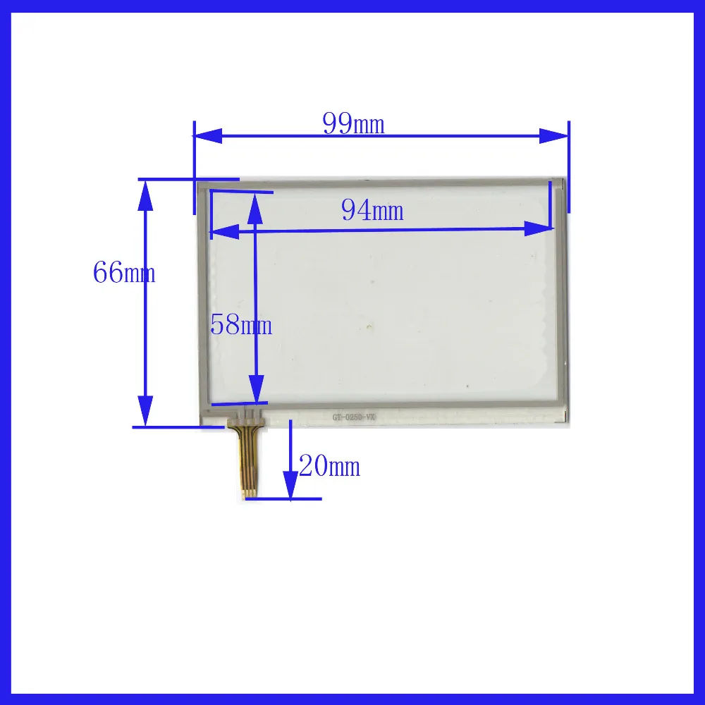 

ZhiYuSun 99mm*66mm New 4 Inch Touch Screen for 4 GPS GLASS 99*66 for tble compatible GT0250VX for soling gps touch 4 line