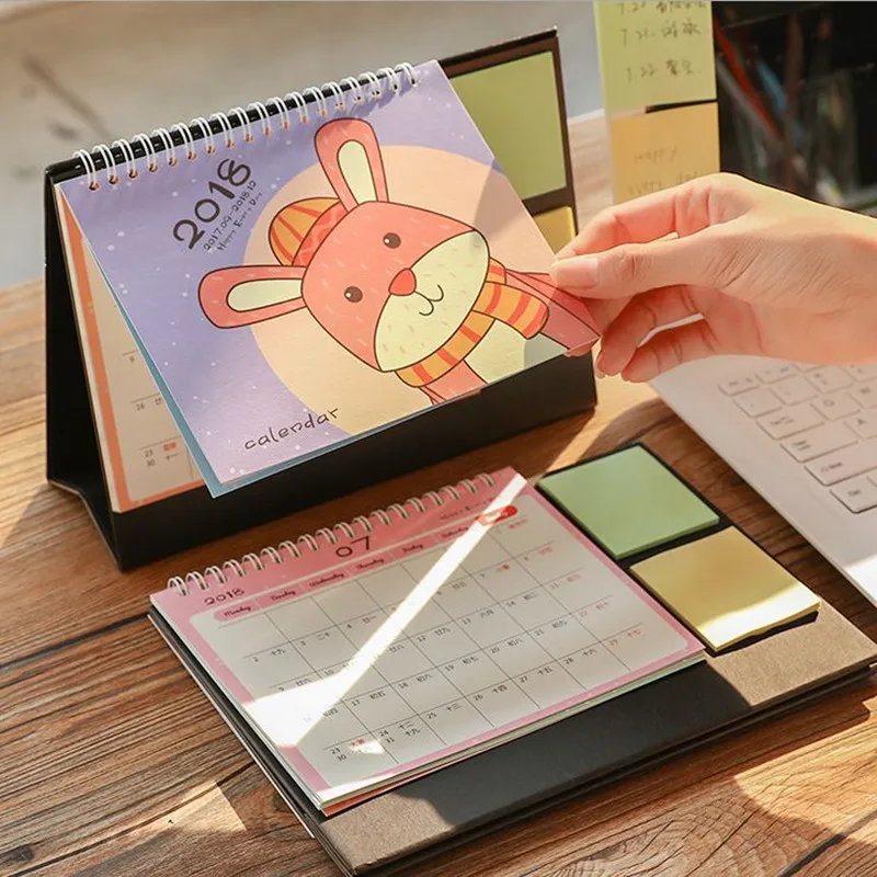 

Coloffice 1PC Kawaii Cartoon Calendar 2018 Year Table Desktop Support Stationery Decorative Memo Pads Schedule Periodic Planner