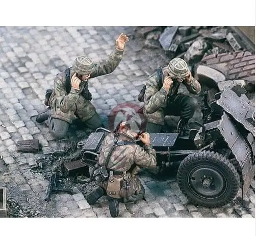 Новая несобранная Экипировка парашюта 1/35 (3 фигурки) набор из строительной смолы