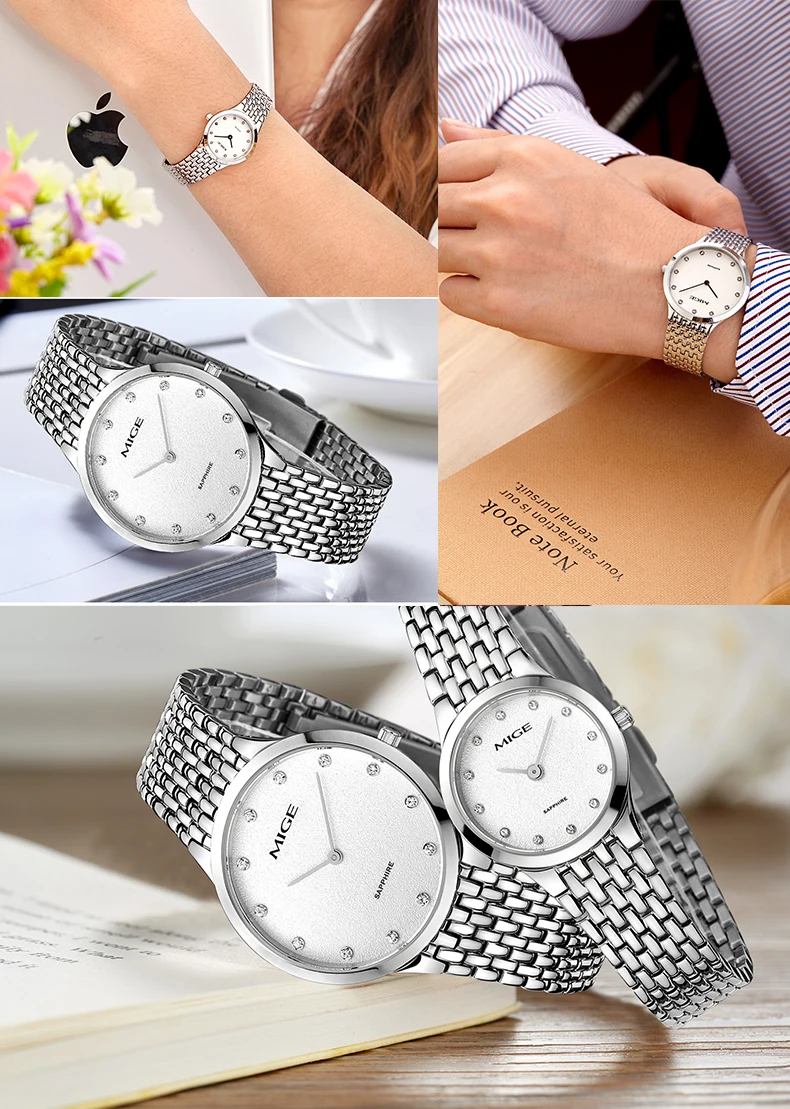 Новинка года топ продаж часы для влюбленных золотые белые часы стальной ремешок для часов мужские часы водонепроницаемые ультратонкие Saphire циферблат Мужские наручные часы