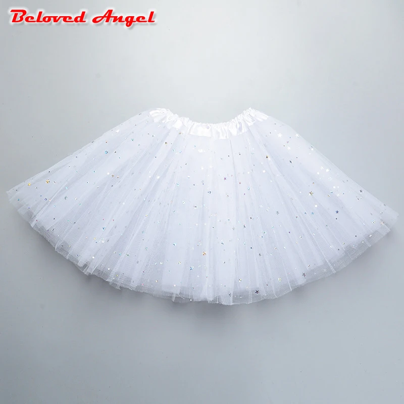 Пышная шифоновая юбка-американка для девочек от 2 до 8 лет однотонные юбки-пачки с 3 вставками балетная танцевальная юбка для девочек Рождественская фатиновая юбка-американка