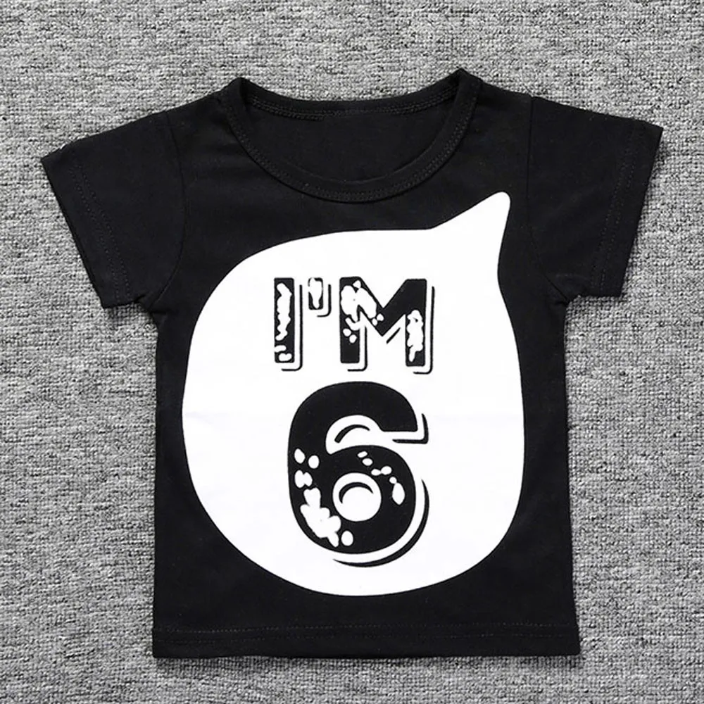 Летняя футболка для мальчиков и девочек; Для детей 1, 2, 3, 4 лет День рождения Одежда для малышей-мальчиков и девочек футболка с короткими рукавами; Топы Блуза