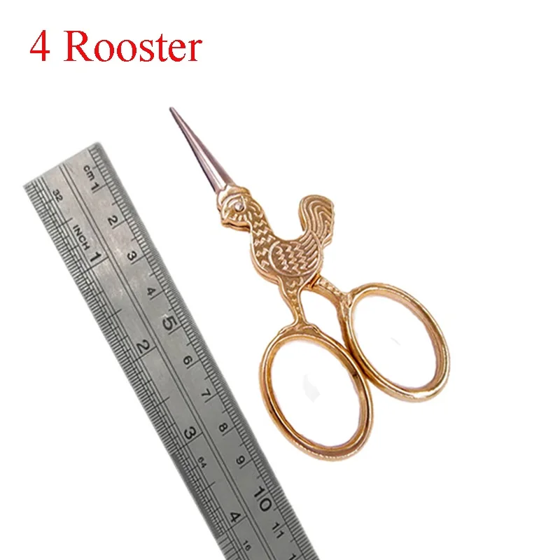 Cute cross stitch dragon rabbit animal Vintage Tailor scissor handicraft Antique Fine Sewing DIY Household Fabric cut trim shear - Цвет: Rooster