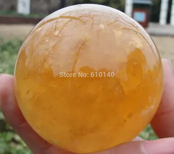 

SCY 75MM Natural Citrine Calcite Quartz Crystal Sphere Ball Healing