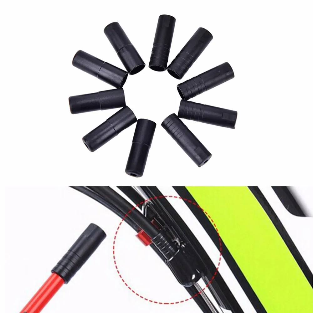 4mm 100PCS Plastic Bike Bicycle Brake Gear Outer Cable End Caps Tips Crimps BLK