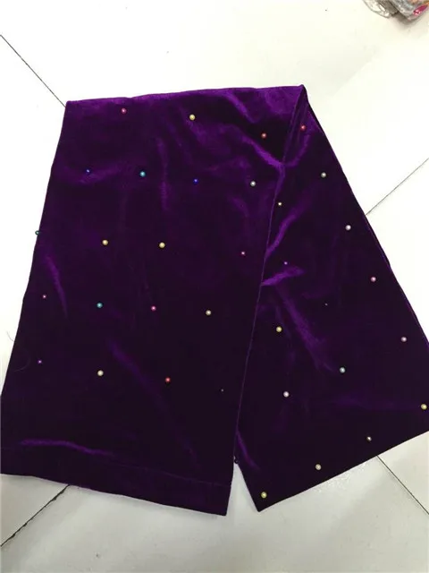 Тюрбан в африканском стиле фиолетовый бархат sego головной платок геле, Нигерия бисером sego головной убор, Африканский гелевый головной убор для вечерние 1 шт./компл