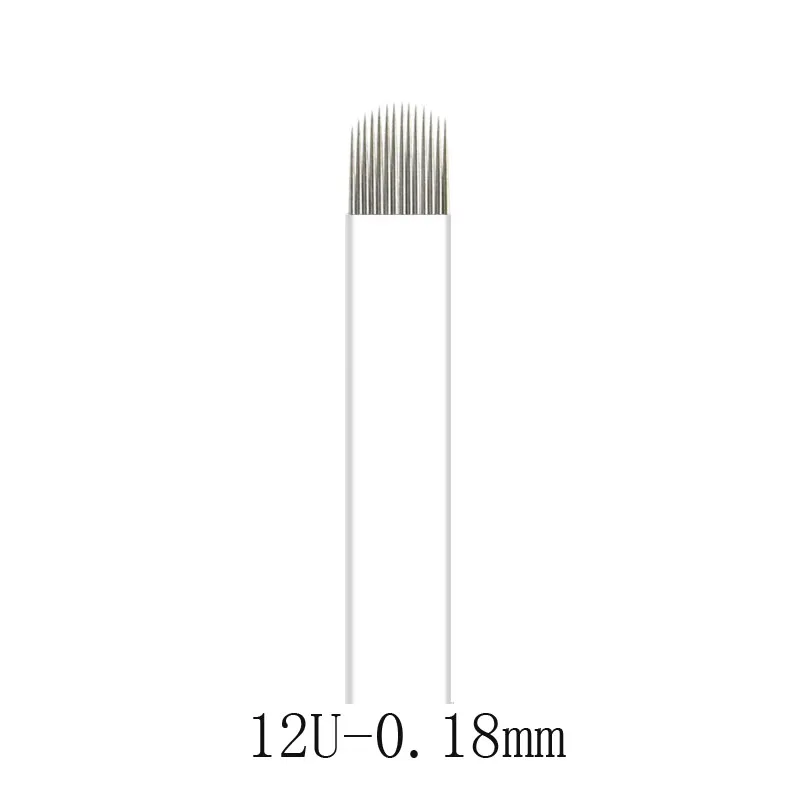

500pcs 0.18MM 12/14/16/18/21 U Semi-Permanent Makeup U Shape Microblade Needles Manual Fog Needle Eyebrow Tattoo Needle
