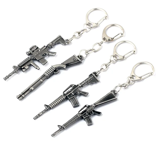 Mini Gun M4A1 Keychain Unisex Novelty Jewelry Trinket Assault Rifle