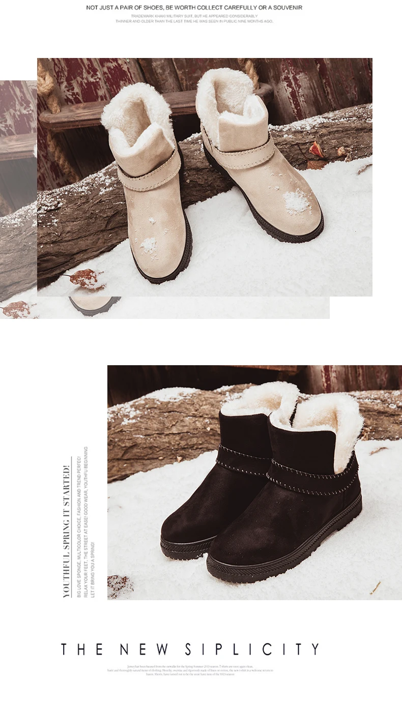 Теплые зимние ботинки; женская обувь на плоской подошве; большие размеры; женские зимние ботинки; зимняя обувь; женские короткие ботильоны; para mulheres