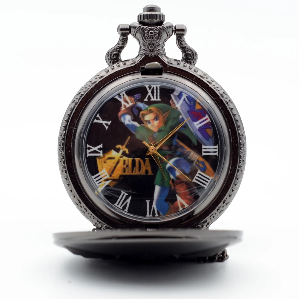 

Bronze/Black The Legend of Zelda: Skyward Sword Game Quartz Pocket Watch Analog Pendant Necklace Men Womens Watches Chain Gift