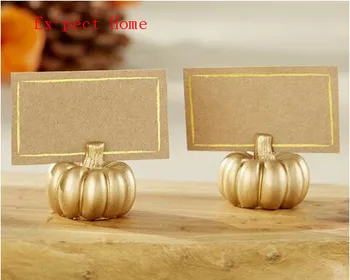 

25pcs Gold Color Pumpkin Shape Place Card Holder Wedding Party Table Name Picture Holder