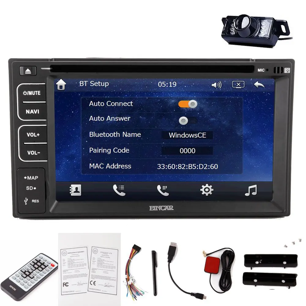 Rear view Backup Camera include !System with 6.2 inch Touch Screen In