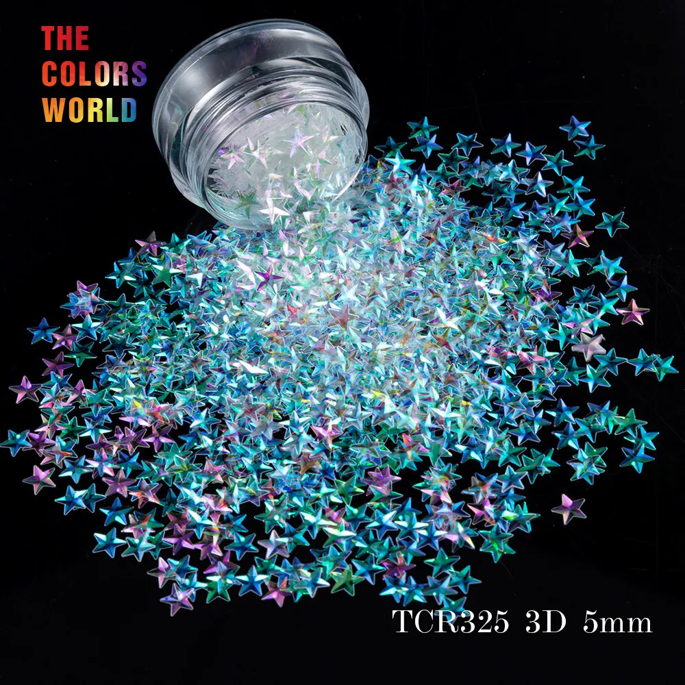 

TCT-046 3D Effect 5MM Star Shape 12 Colors Glitter Set For Nail Glitter Sequins Nail Art Decoration Makeup Facepaint And DIY