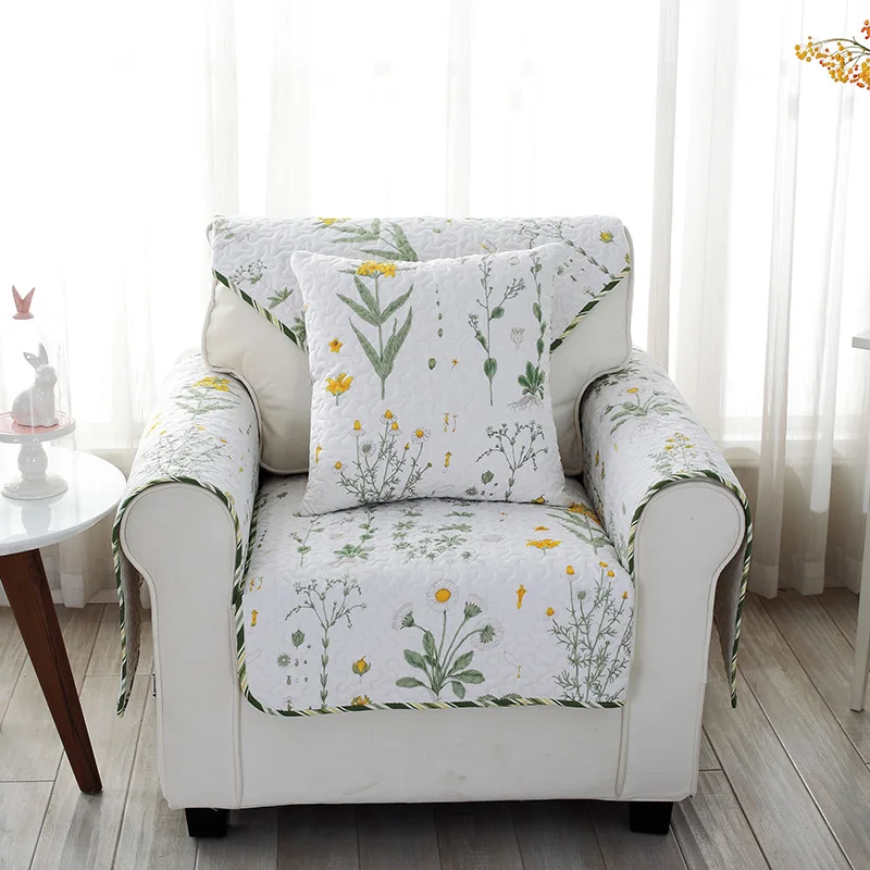 Свежий Одуванчик завод диван покрытие хлопок нескользящие диван полотенце чехлы для стульев коврики гостиная/гостиная l-образный