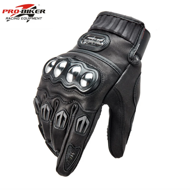 

PRO BIKER Motorcycle Gloves Full Finger Racing Motocross Gards Motorbike Protective Gear Motor Gloves Real Leather Gloves