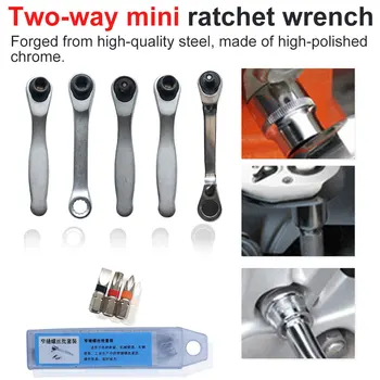 

Metal Ratchet Socket Wrench 1/4 Drive 72 Tooth Quick Release Multifunctional Hand Tools Teeth Spanner Wrench Repair Tools
