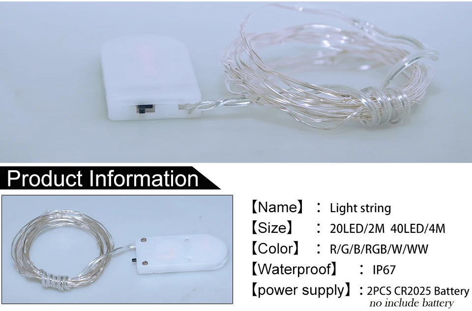 5M 50 LED 3XAA Battery Operated LED String Lights for Xmas Garland Party Decoration Christmas Fairy Lights LED string holiday decoration Waterproof outdoor_070