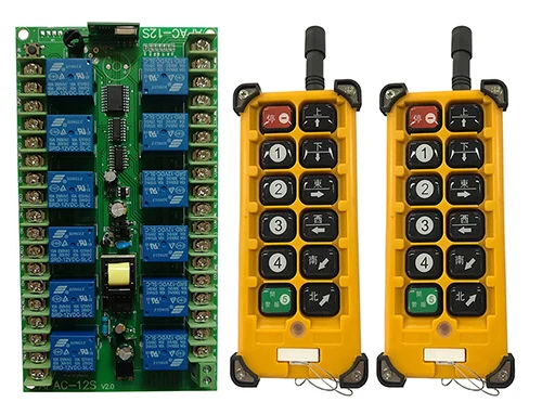 3000 м AC220V 12CH канал 12CH радио Управление; RF Беспроводной дистанционного Управление мостовой кран Системы приемник+ передатчик - Цвет: Коричневый