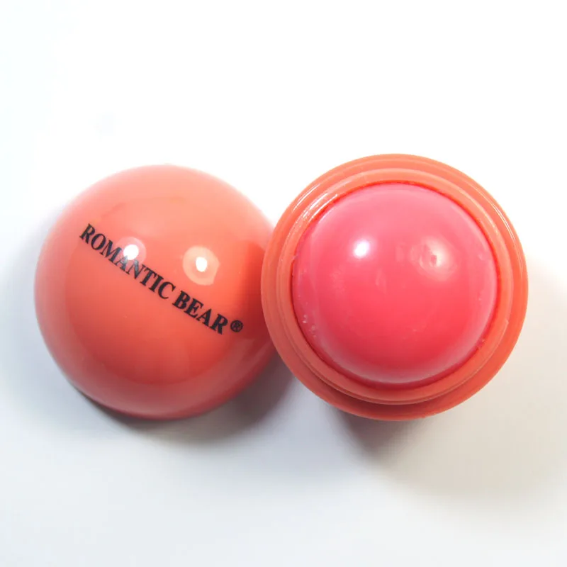 Модный бальзам для губ, 6 цветов, натуральный круглый шар, органический бальзам для губ, помада для губ - Цвет: Red