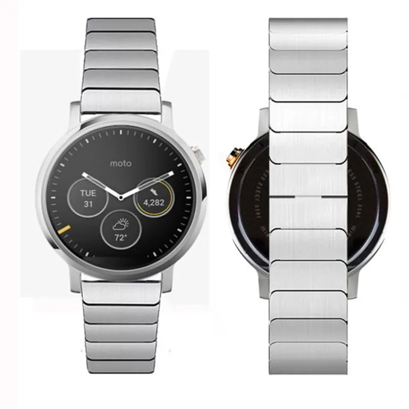 

2017 Wholesale Sliver Link Bracelet Stainless Steel Band Strap Watchband For Moto 360 2nd 46mm High Quality Dorp Shipping