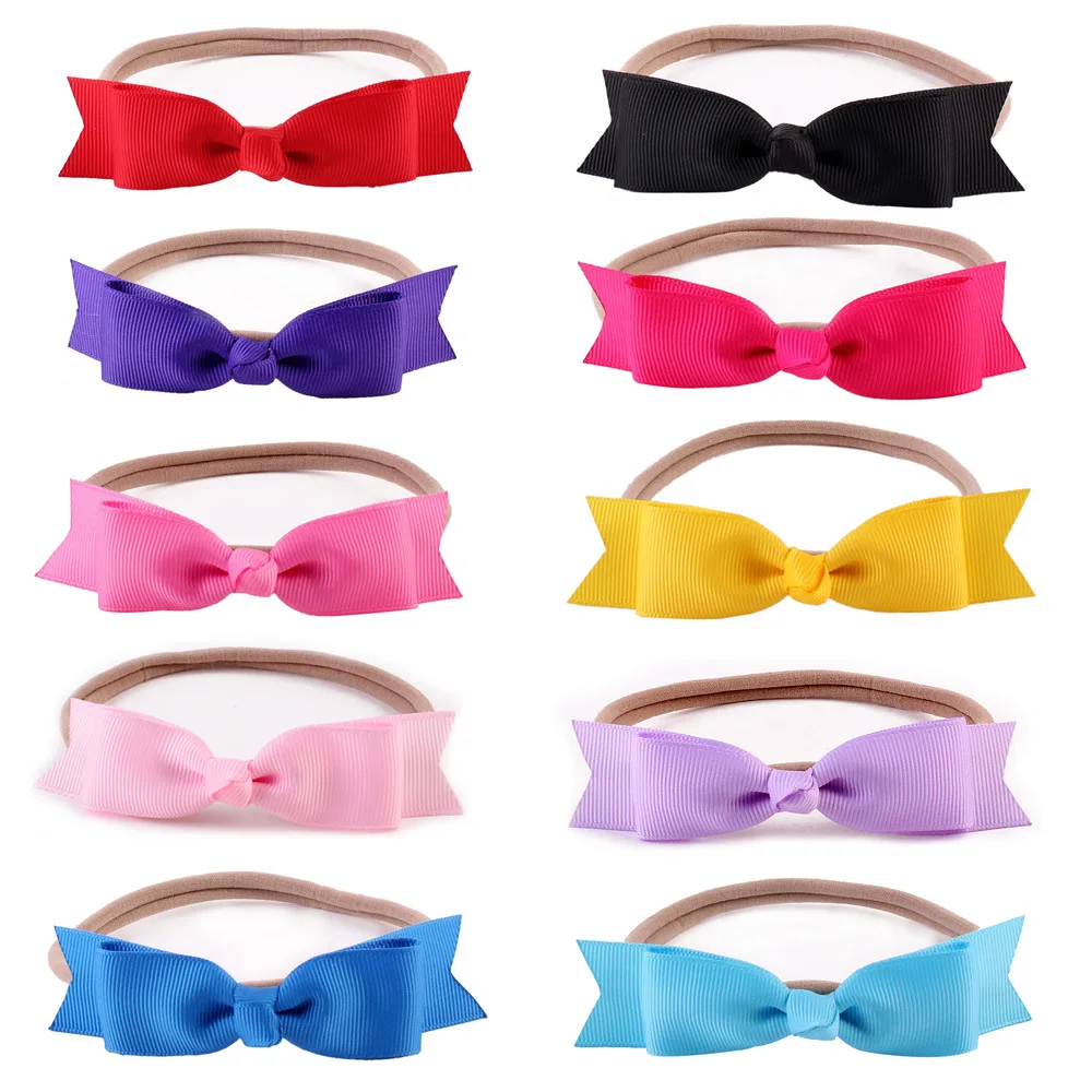 DIY grosgrain ribbon Bow Headband girl handmade bow nylon Headband hair