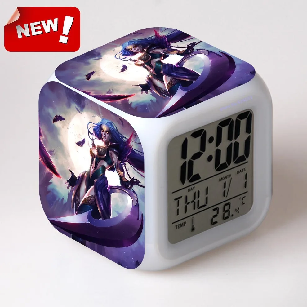 

Retail And Wholesale Scorn of The Moon Diana LOL LED 7 Colors Change Digital Alarm Clock Thermometer Night Colorful Glowing toys