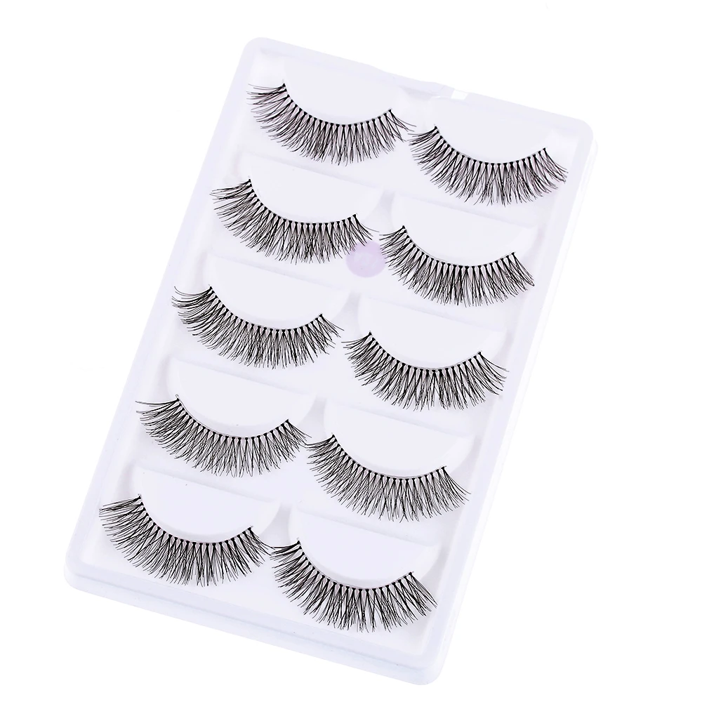 

5 Pairs Natural Eyelashes Sparse Cross Eye Lashes Extension Makeup Long False Eyelashes MX Beauty tools