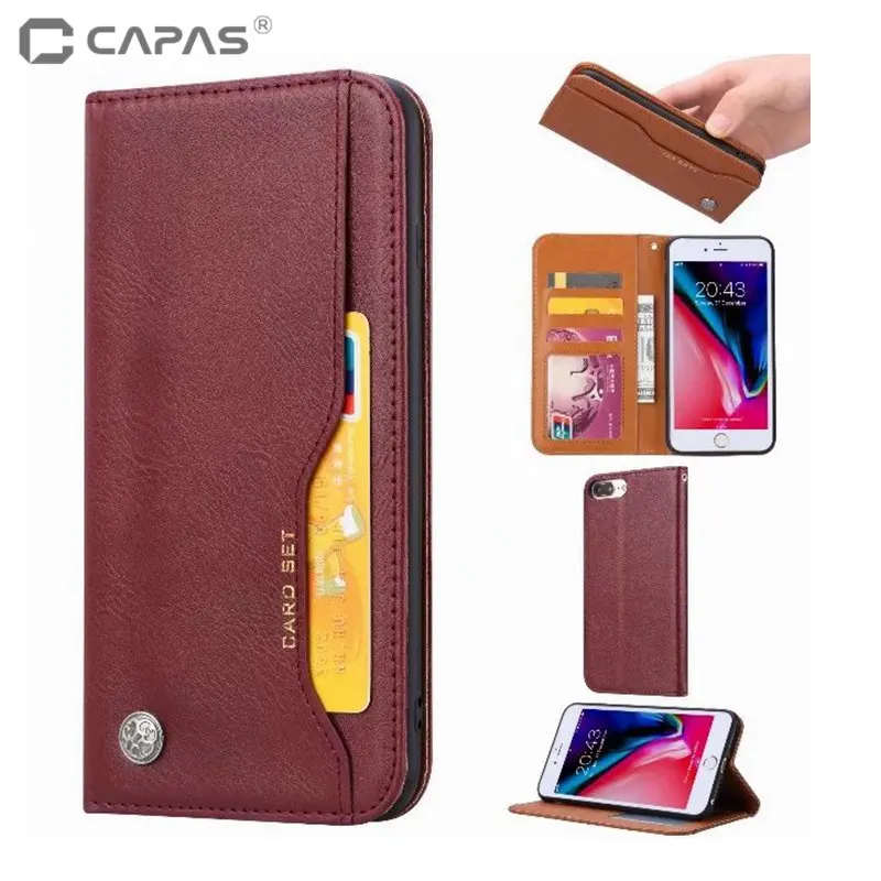 

For iPhone 6s 7 8 Plus Case Cover Luxury PU Leather Card Slot Wallet Case For iPhone 6 7 8 Flip Protective Back Cover Shockproof