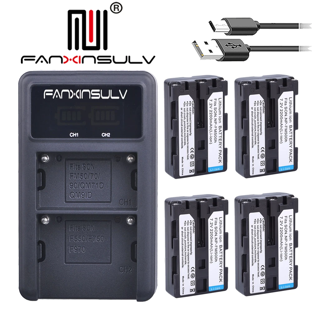 4x2200 mAh 7 2 V NP-FM500h батарея + LCD USB двойное зарядное устройство для SONY A77M2 A99 A900 A580 A200 A200K
