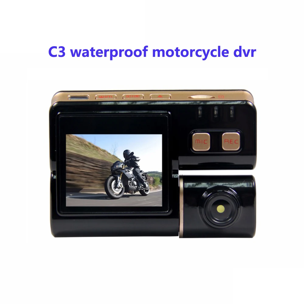 2017 New Motorcycle DVR C3 Bike Mini Video Recorder 720P HD Dual Lens Sport DVR Waterproof Action Camera