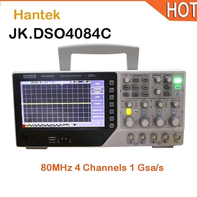 

Hantek DSO4084C Digital Multimeter Oscilloscope USB 80MHz bandwidth 4 Channels Osciloscopio Portatil Waveform Generator