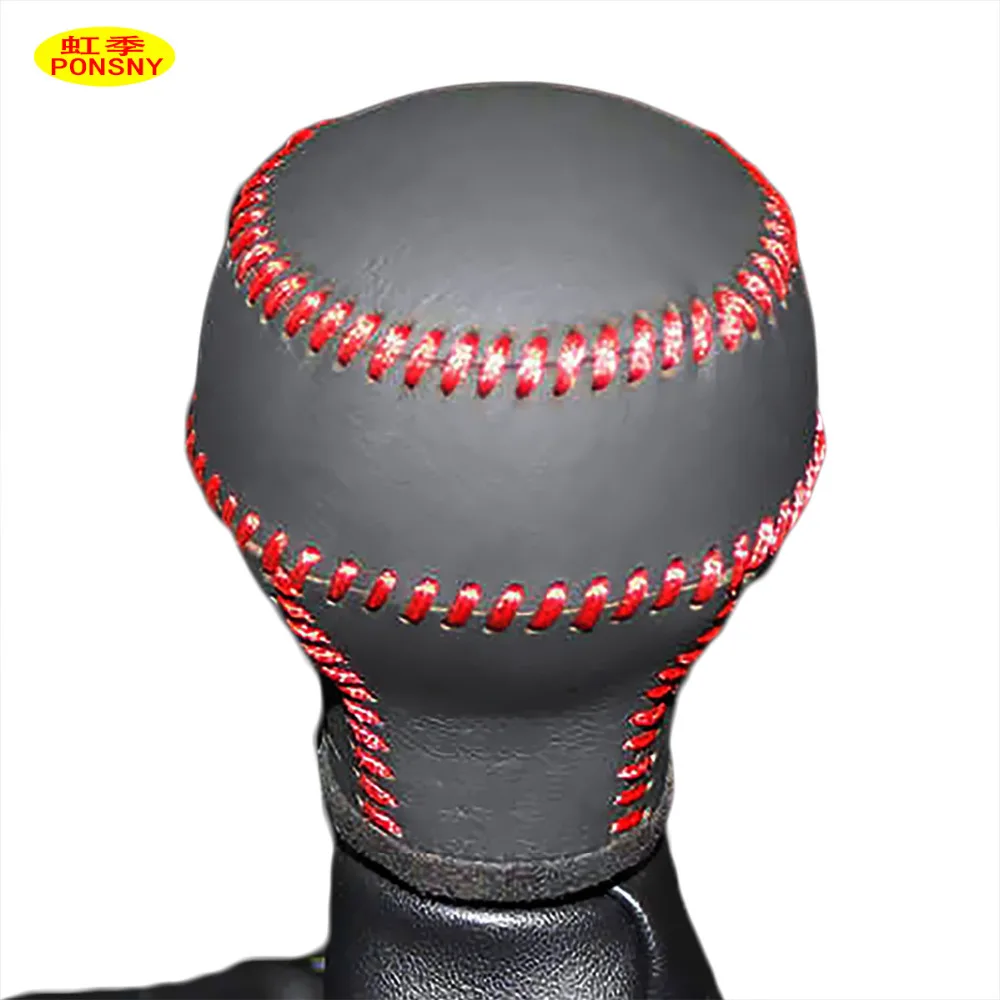 

PONSNY Car Gear Covers Case for Mitsubishi Lancer-EX Manual Shift Collars Genuine Leather Hand-stitched Cover