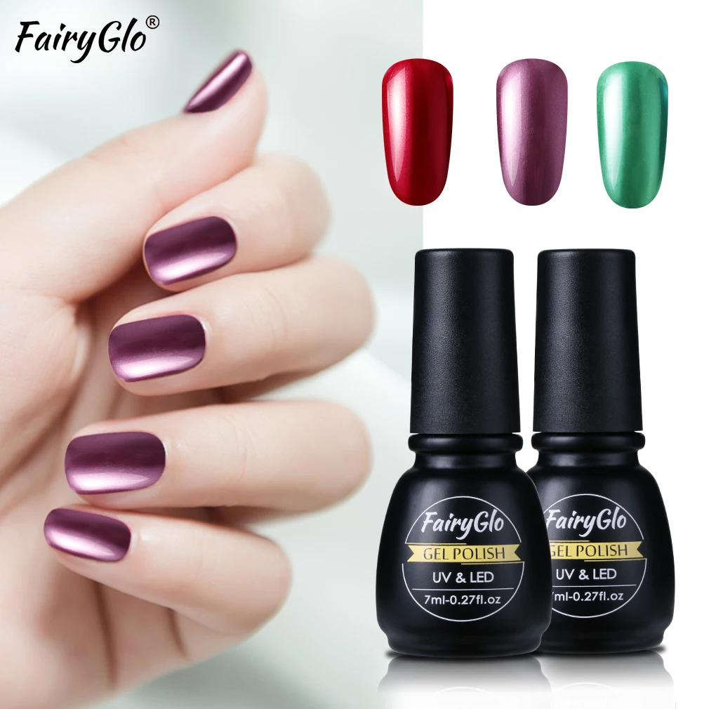 

FairyGlo UV LED Gel Varnish 7ML Metallic Color Nail Gel Polish Semi Permanent Hybrid Gellak Lacquer Soak Off Art Painting Enamel