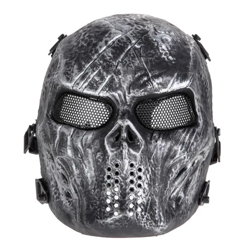 Scary Mask Halloween Skull Mask Army Outdoor Tactical Paintball Mask Full Face Protection Breathable Eco-friendly Party Decor - Цвет: 02