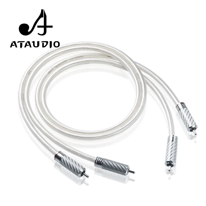 RCA кабель ATAUDIO QED с посеребренным покрытием Hi Fi end Подпись 6N OFC 2RCA соединительный