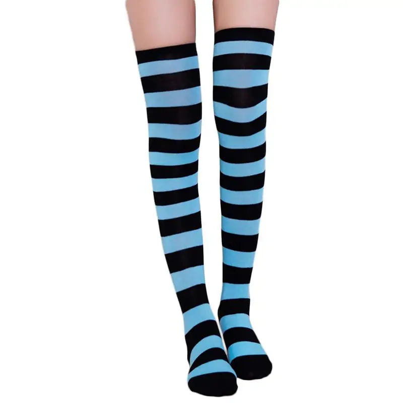 Knee Socks Women Japanese korean Style Casual Fashion Wide Striped Color High Socks Stockings Sexy All-match Thigh High Socks