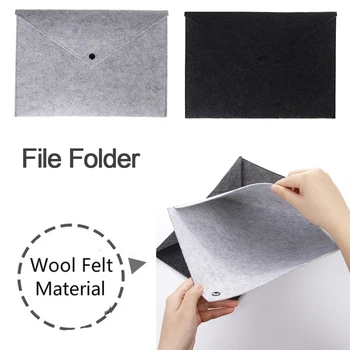 

1PC Simple Solid A4 Big Capacity Document Bag Business Briefcase File Folders Chemical Felt Filing Office Products Student Gifts