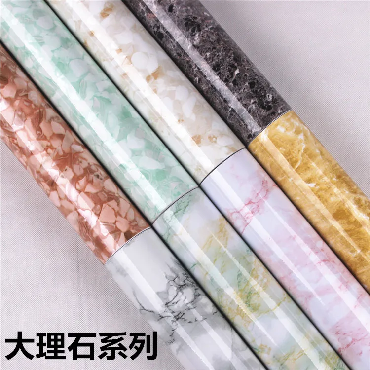 

NEW Thickened jade pattern Marble Stripe Countertops Kitchen Bathroom Self- dhesive Wallpapers Waterproof Oilproof Cabinet Table