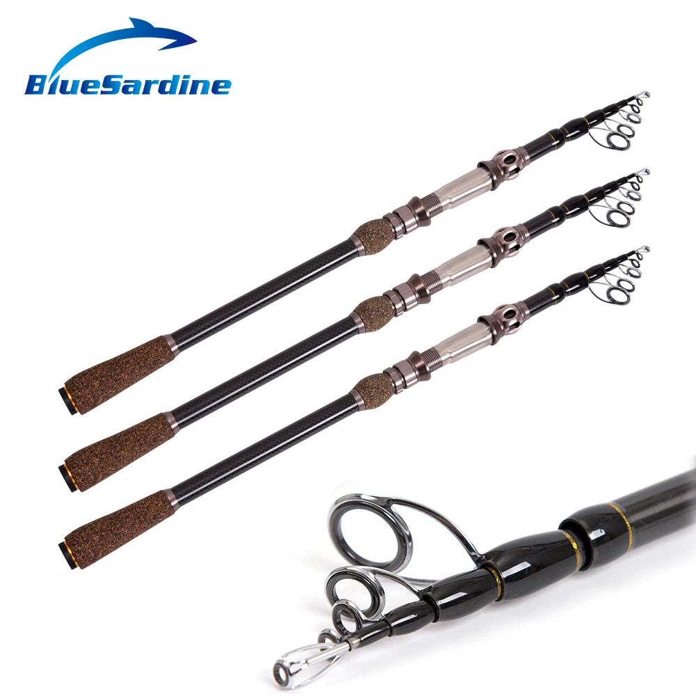 BlueSardine Spinning Fishing Rod Carbon Telescopic Sea Lure Rod Fishing