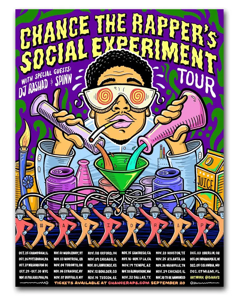 Hot New Chance the Rapper Hip Rap Music-Silk Art Poster Wall Sicker Decoration Gift