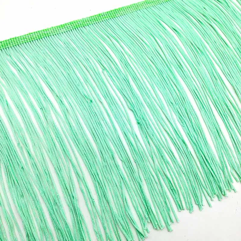 Красивая 50 см кружевная бахрома отделка кисточка бахрома отделка для DIY латинское платье сценическая одежда аксессуары 15 см широкая кружевная лента кисточка - Цвет: Mint Green