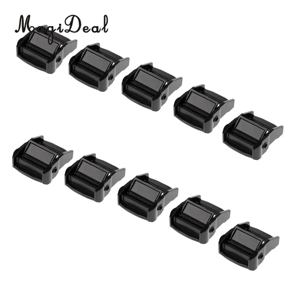 Aluminum 10 Pcs 38mm Roof Rack Tie Down Straps Cam Buckle for Webbing Max Load 500kg Luggage Canoe Kayak Board Surf 500kg
