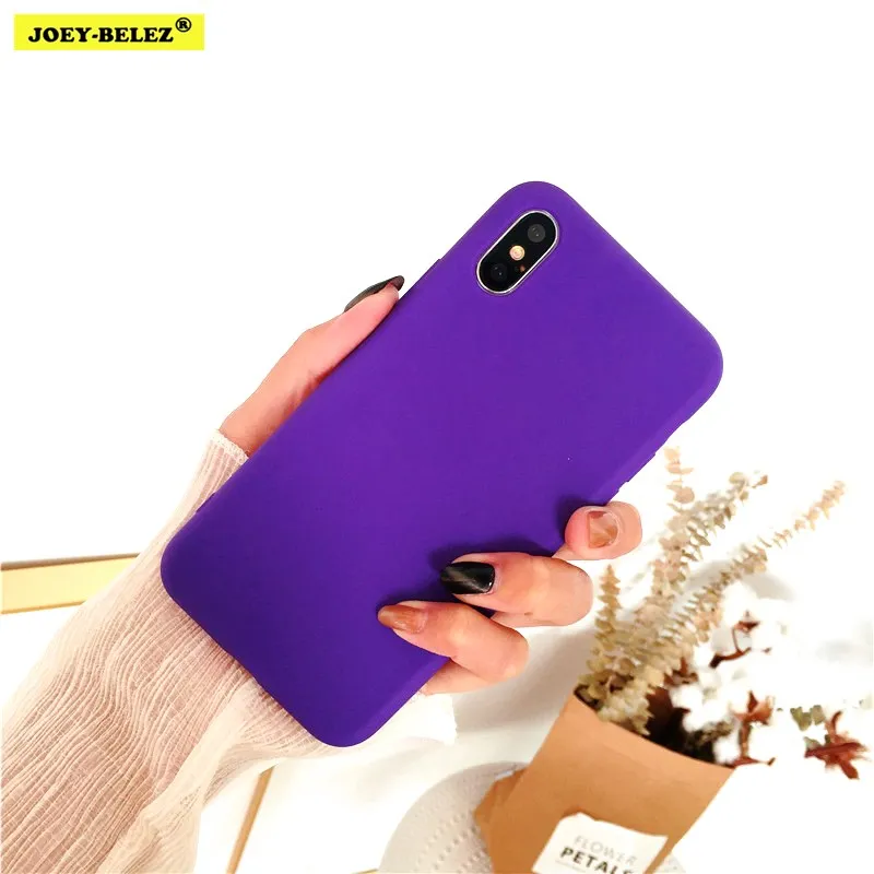 

Purple Color Cover Case for iPhone Xs Max case X XR Soft TPU Silicone for iPhone 8 7 Plus Case for iPhone 6s Plus 7 8 Plus Couqe
