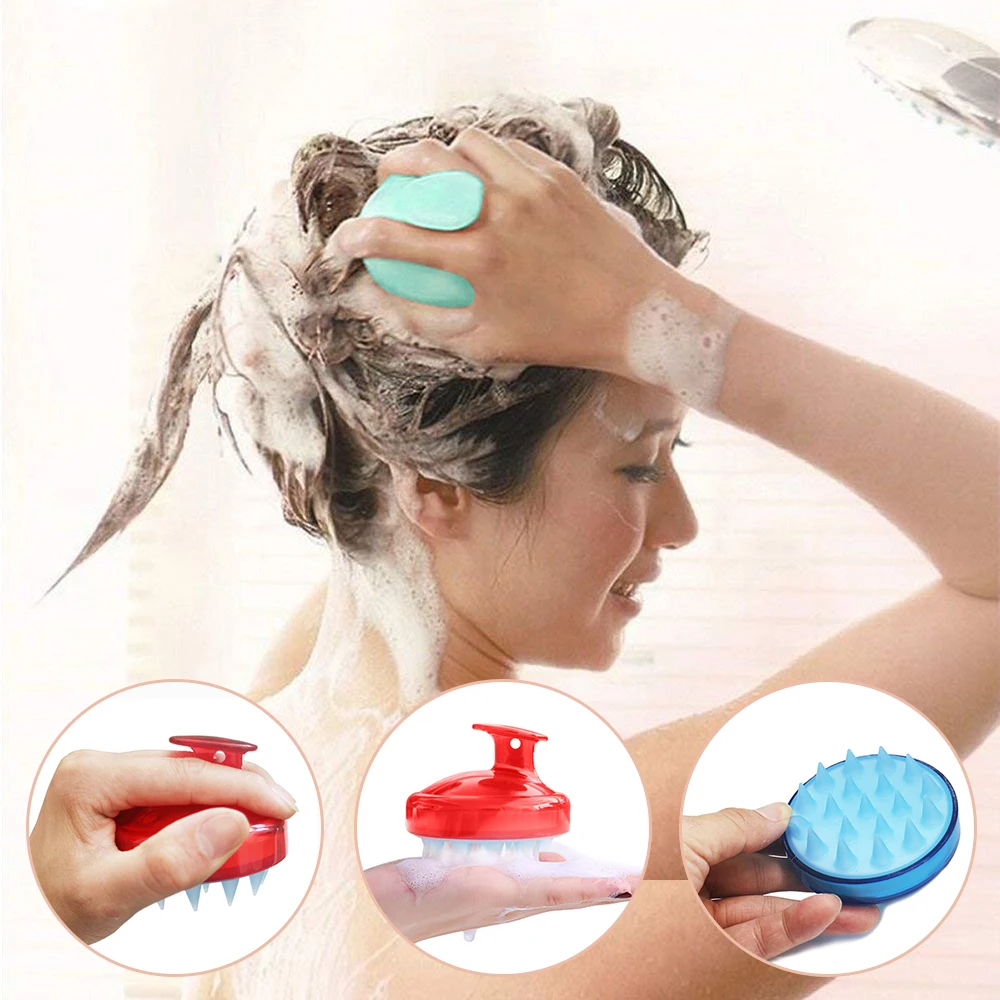 

Silicone Shampoo Scalp Brush Shower Body Washing Hair Massage Brush Bath Spa Facial Cleansing Massager Brush Comb