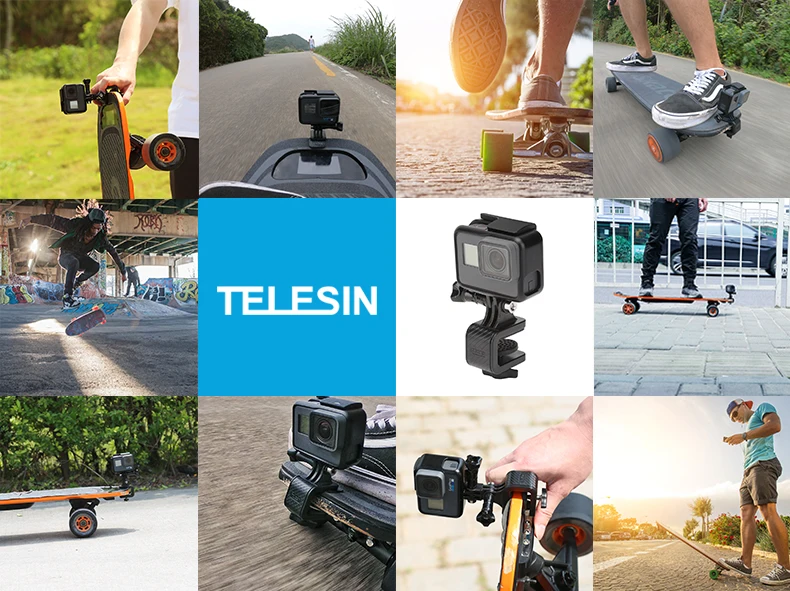 TELESIN для Gopro аксессуары адаптер для серфинга вейкбординг Сноубординг скутер для Gopro Hero 6 5 4 3 XiaomiYI SJ