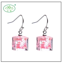 Good craftsmanship vogue female chrysanthemum inside round transparent big bangle earrings