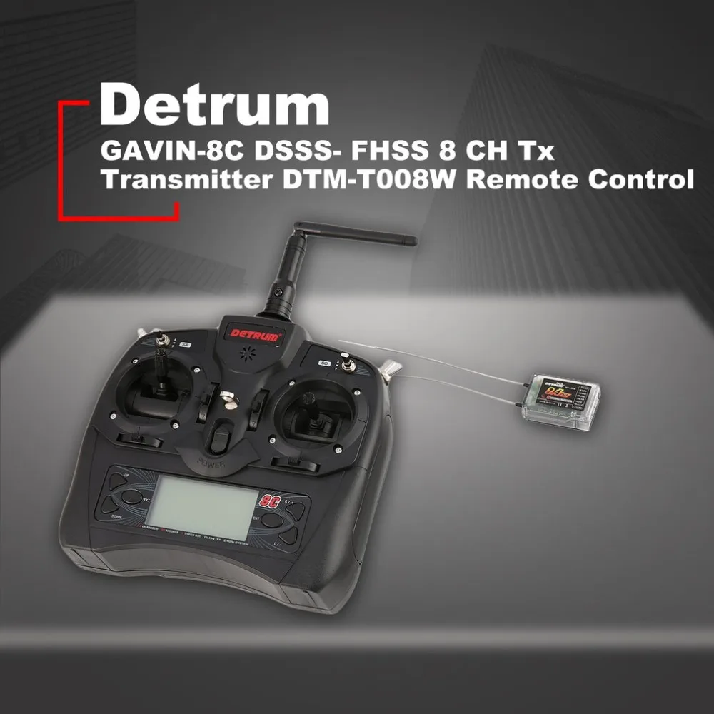

Detrum GAVIN-8C 2.4G DSSS FHSS 8 Channels Remote Control RXC8 Fixed Wing Meteorite Stabilization Receiver DTM-T007