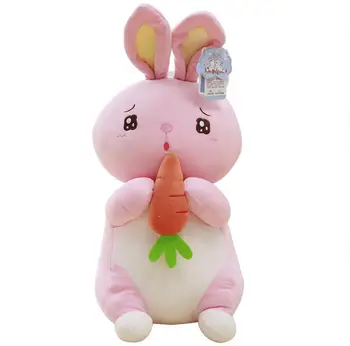 

1pc 30cm cartoon lovely rabbit bunny eating carrot sleep pacify plush doll stuffed toy girl kids infant creative birthday gift