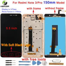 Для Xiaomi Redmi Note 3 ЖК-дисплей+ сенсорный экран+ рамка дигитайзер панель аксессуары для планшета для Redmi Note 3 Pro Prime 150 мм 5,5 дюйма